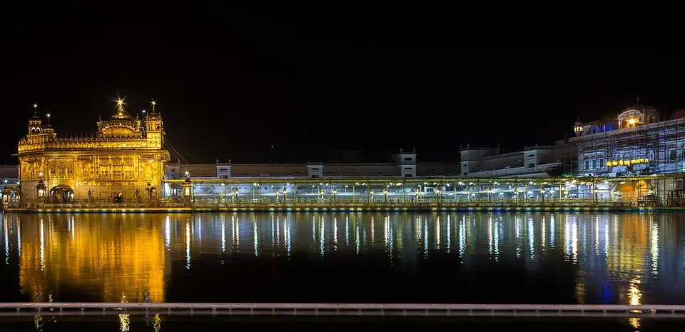 Golden Temple, Amritsar, lit at night