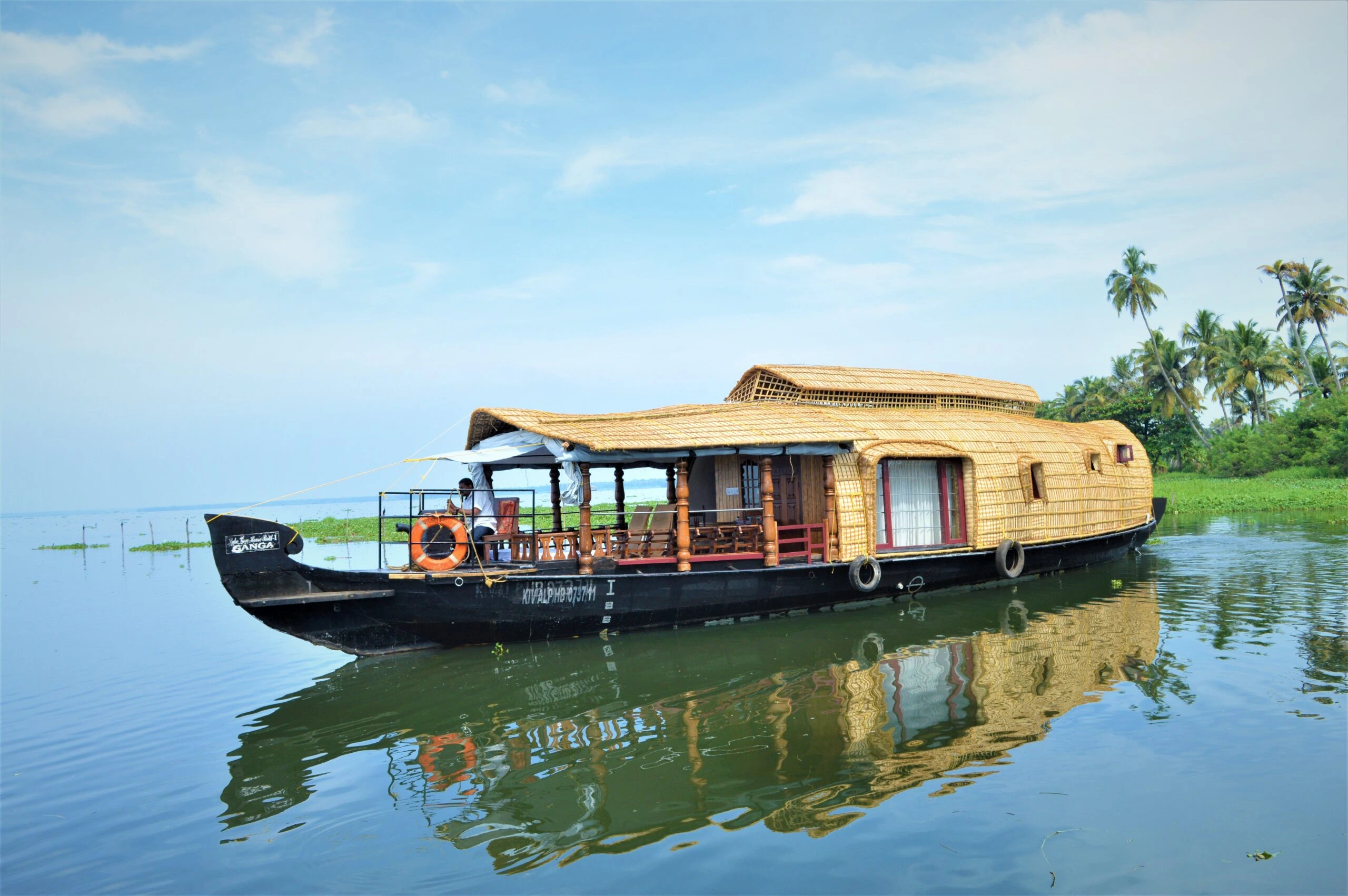 Traditional Kerala houseboat on the Alleppey backwaters